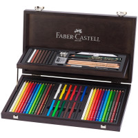 Набор художественных изделий Faber-Castell `Art & Graphic Compendium`, 54 предмета, дерев. пенал