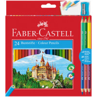 Карандаши цветные Faber-Castell, 24цв.+6, картон, с точилкой