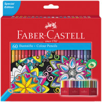 Карандаши цветные Faber-Castell, 60цв., картон. подставка