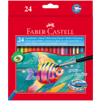 Карандаши акварельные Faber-Castell, 24цв+кисть, картон