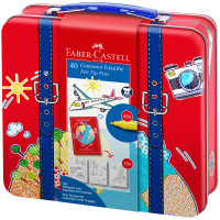 Набор для рисования Faber-Castell `Connector` 40 фломастеров+6 клипс+паспорт раскраск., метал.