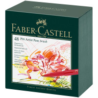 Набор капиллярных ручек Faber-Castell `Pitt Artist Pen Brush` ассорти, 48шт., студийная коробка