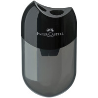 Точилка пластиковая Faber-Castell, 2 отверстия, контейнер, черная