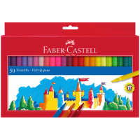 Фломастеры Faber-Castell, 50цв., смываемые, картон